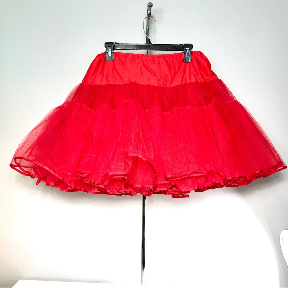 Vintage Petticoat 3 Layer Red Extra Large Square